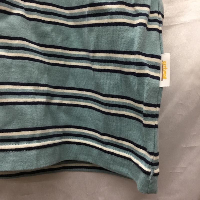 古着 USED Tシャツ 半袖 W0046-326 SPORTSWEAR クルーネック M ボーダー柄 水色 / ライトブルー / X 白 / ホワイト / X 紺 / ネイビー /  メンズ USED 古着 中古 10117763