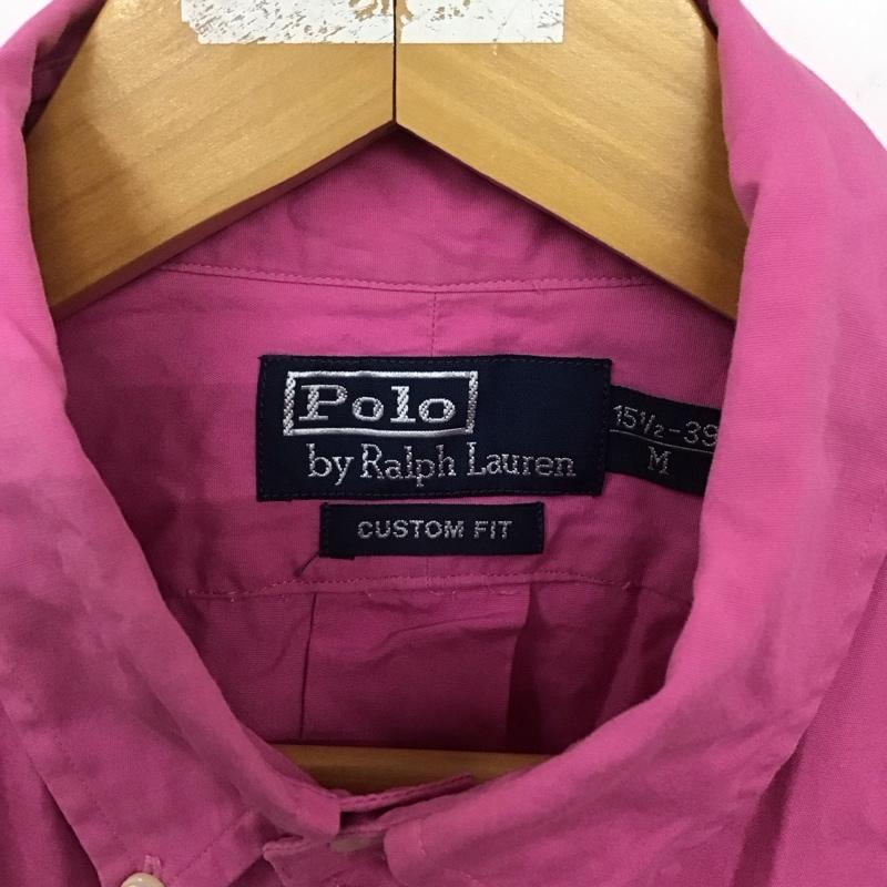 ポロバイラルフローレン Polo by RALPH LAUREN シャツ、ブラウス 長袖 長袖シャツ 無地シャツ カラーシャツ ボタンダウンシャツ M ロゴ、文字 桃 / ピンク /  メンズ USED 古着 中古 10130808