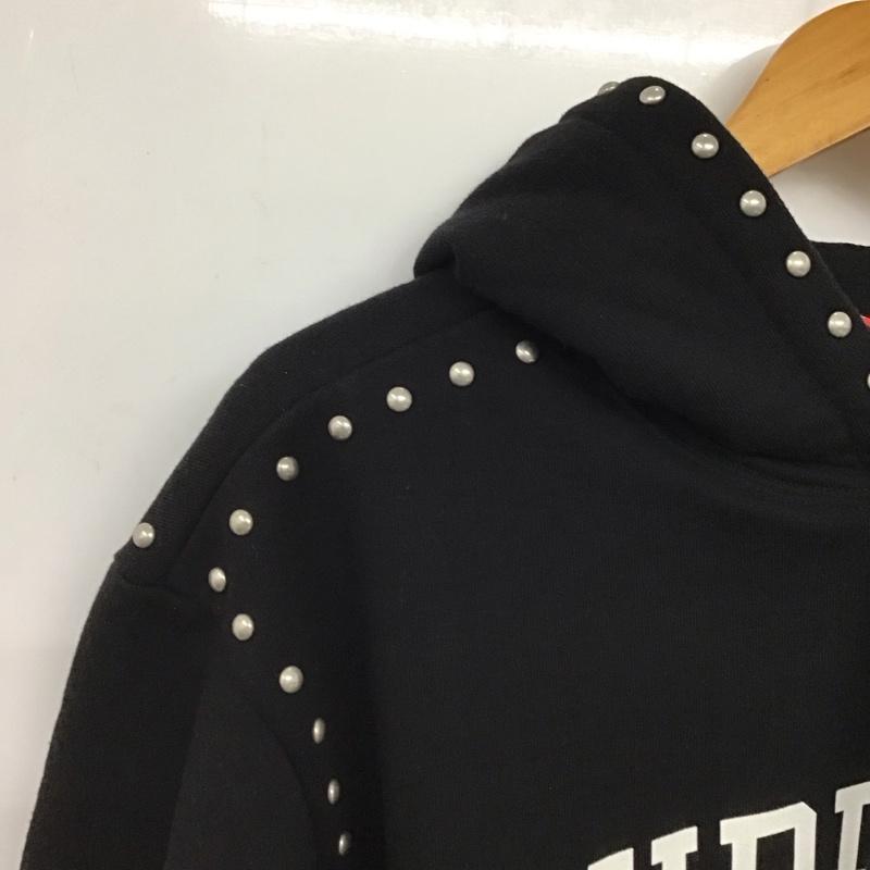シュプリーム Supreme パーカー 長袖 18AW StuddedHoodedSweatshirt プルオーバーパーカー L ロゴ、文字 黒 / ブラック /  メンズ USED 古着 中古 10147555