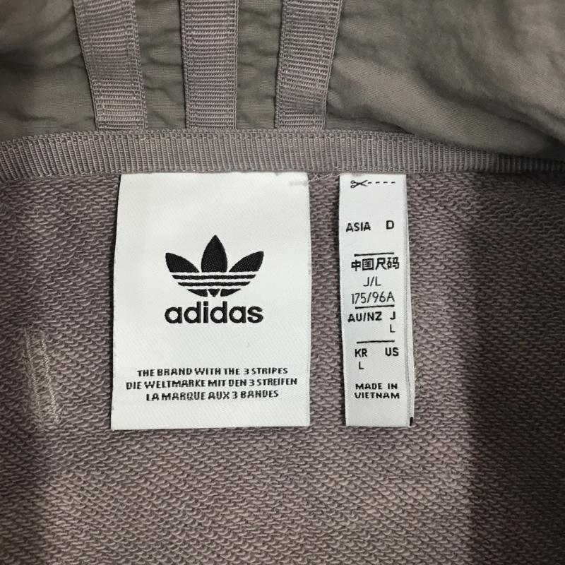 アディダス adidas ジャケット、上着 ジャンパー、ブルゾン gn3288 スポーツウェアー ジップアップジャケット ジャージ L ロゴ、文字 灰 / グレー /  メンズ USED 古着 中古 10114160