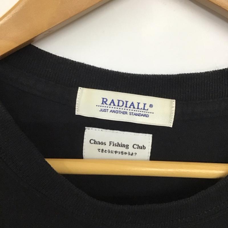 ラディアル RADIALL Tシャツ 長袖 長袖カットソー プリントカットソー クルーネック M ロゴ、文字 黒 / ブラック /  メンズ USED 古着 中古 10128666