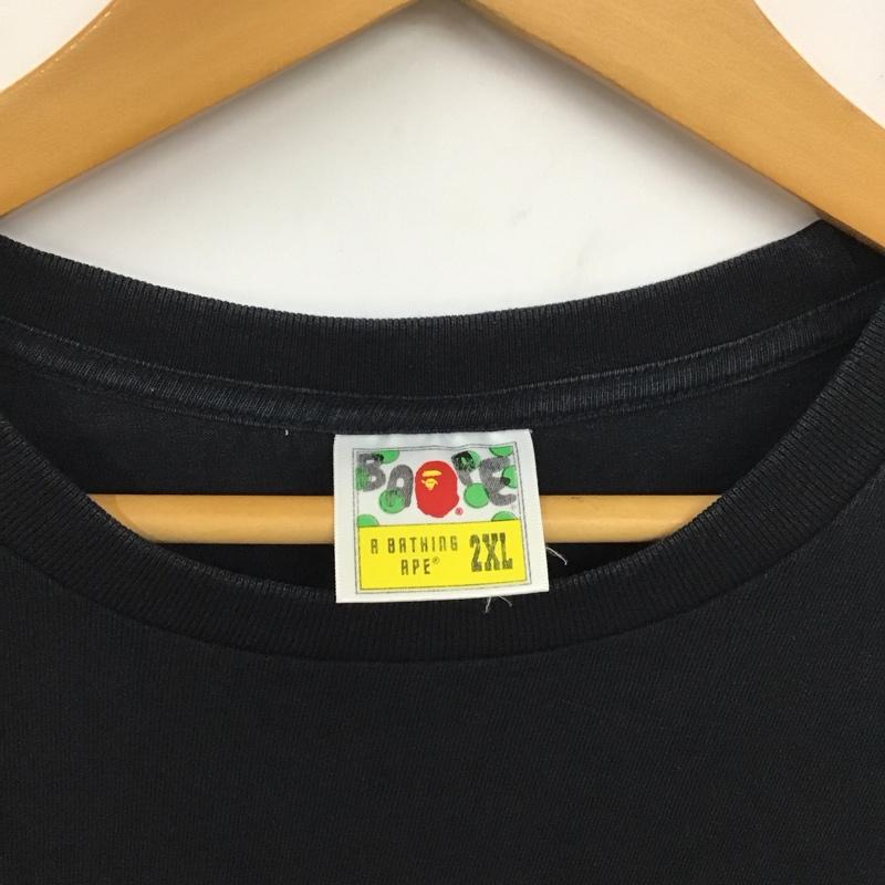 アベイシングエイプ A BATHING APE Tシャツ 半袖 XXL 無地 黒 / ブラック /  メンズ USED 古着 中古 10134966