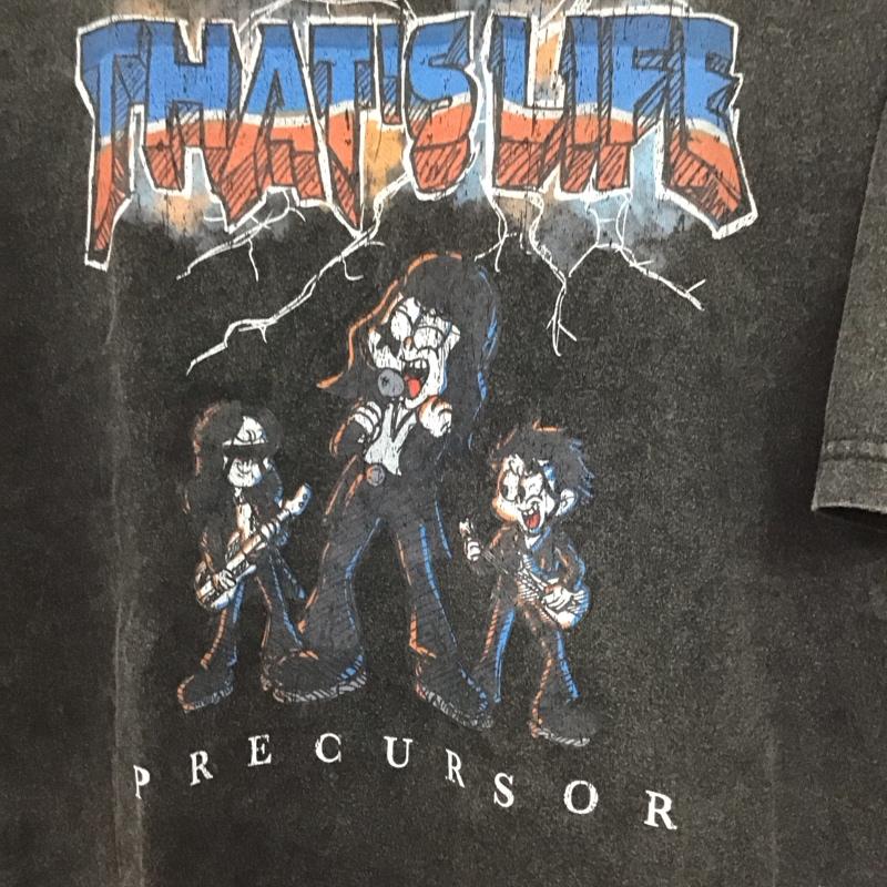 ザッツライフ That s life Tシャツ 半袖 半袖カットソー プリントTシャツ クルーネックカットソー L プリント 黒 / ブラック /  メンズ USED 古着 中古 10142437