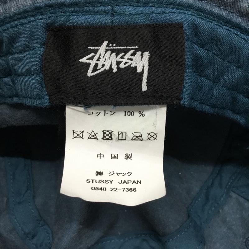 ステューシー STUSSY 帽子 ハット コットン バケットハット バケハ ロゴ、文字 水色 / ライトブルー /  メンズ USED 古着 中古 10109222