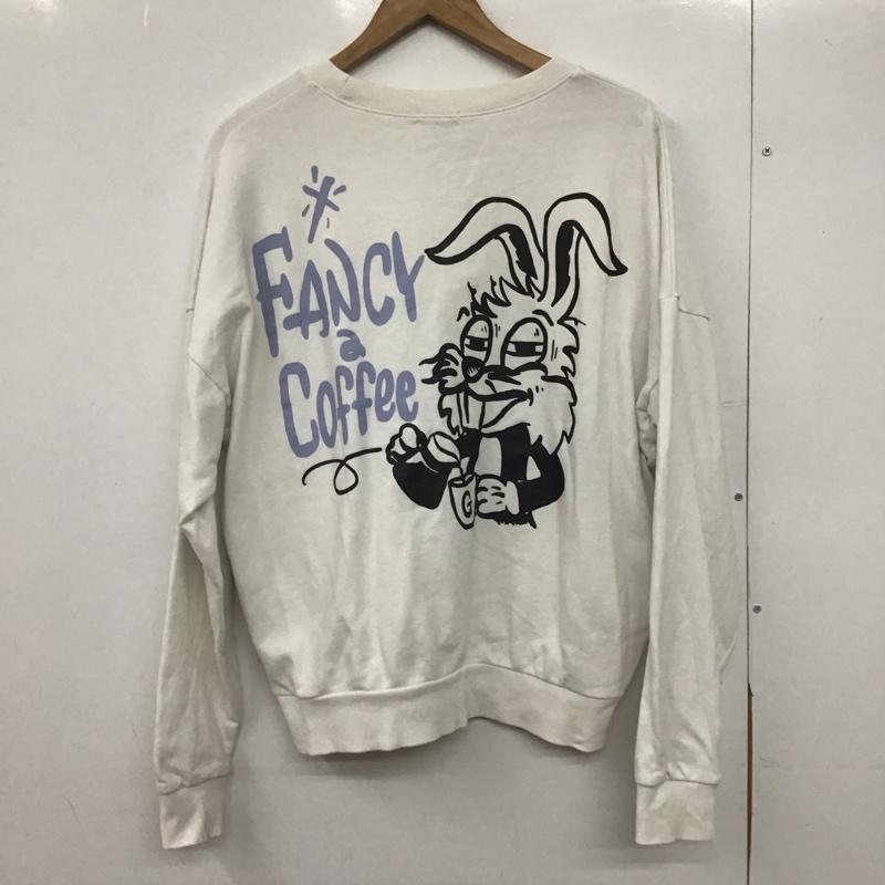ジェイダ GYDA トレーナー 長袖 072412726001 FANCY COFFEE BUNNYスウェットトップス FREE ロゴ、文字 白 / ホワイト /  レディース USED 古着 中古 10146808