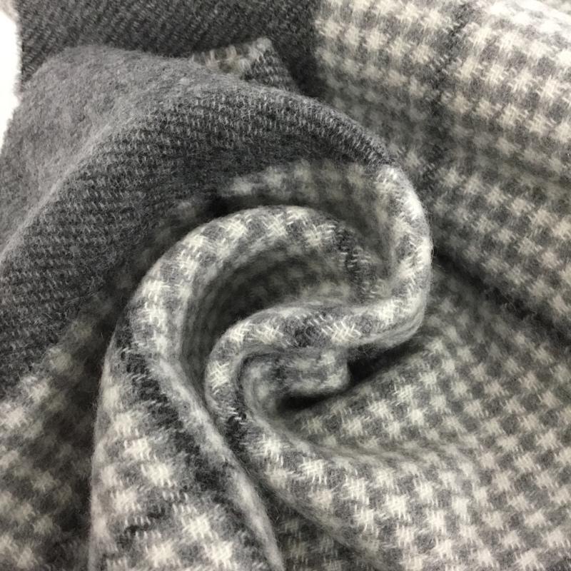 ビューティアンドユース BEAUTY&YOUTH マフラー マフラー カシミヤ フリンジ チェック 灰 / グレー / X ダークグレー / ダークグレー /  メンズ USED 古着 中古 10142732