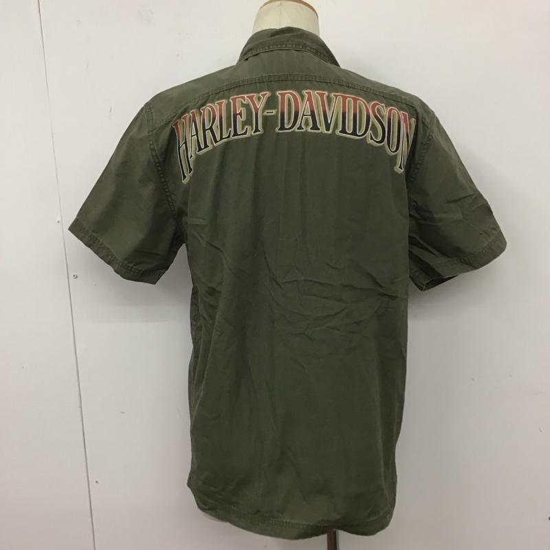 ハーレーダビッドソン Harley-Davidson シャツ、ブラウス 半袖 96104-10VM バックプリント S ロゴ、文字 カーキ / カーキ /  メンズ USED 古着 中古 10111201