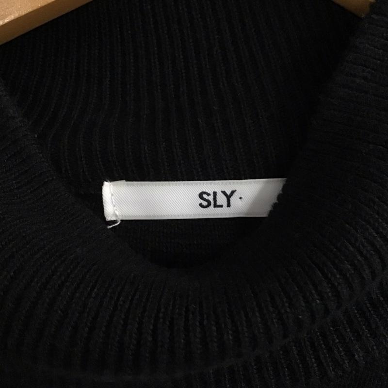 スライ SLY ニット、セーター 長袖 スタンドネック 無地 黒 / ブラック /  レディース USED 古着 中古 10119579