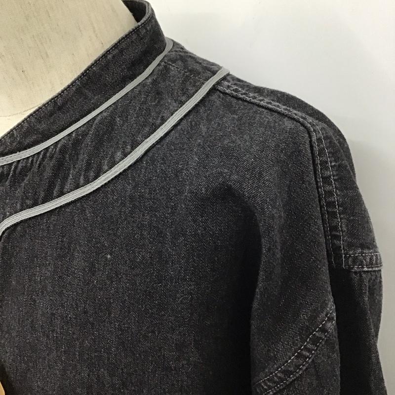 テンダーロイン TENDERLOIN シャツ、ブラウス 長袖 長袖シャツ デニムシャツ カジュアルシャツ ノーカラーシャツ S ロゴ、文字 黒 / ブラック /  メンズ USED 古着 中古 10109804