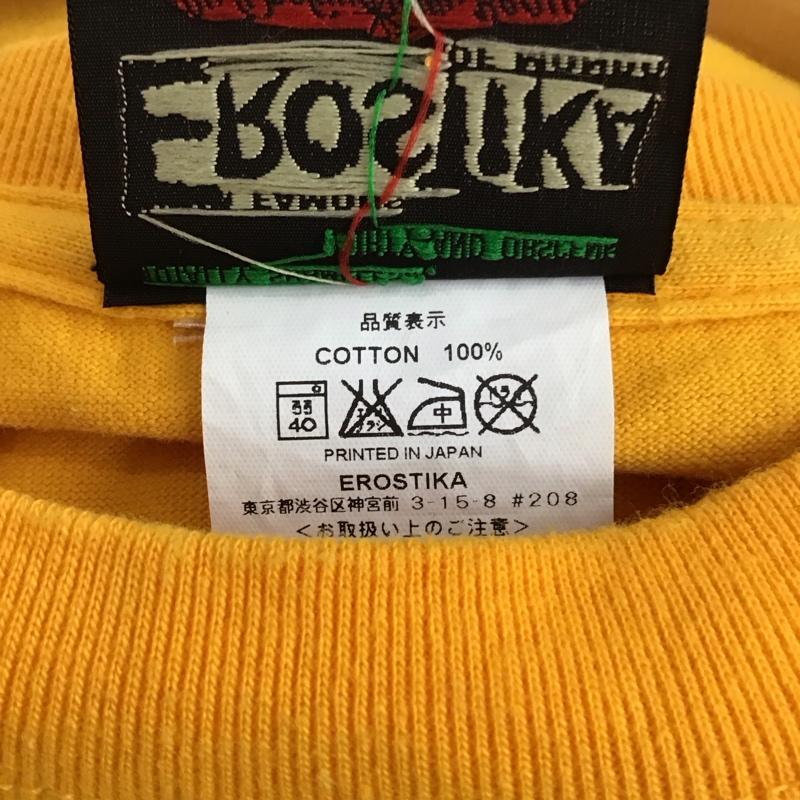 エロスティカ EROSTiKA Tシャツ 半袖 半袖カットソー プリントTシャツ クルーネックカットソー ビキニモンスターの逆襲 XL プリント 黄 / イエロー /  メンズ USED 古着 中古 10134620