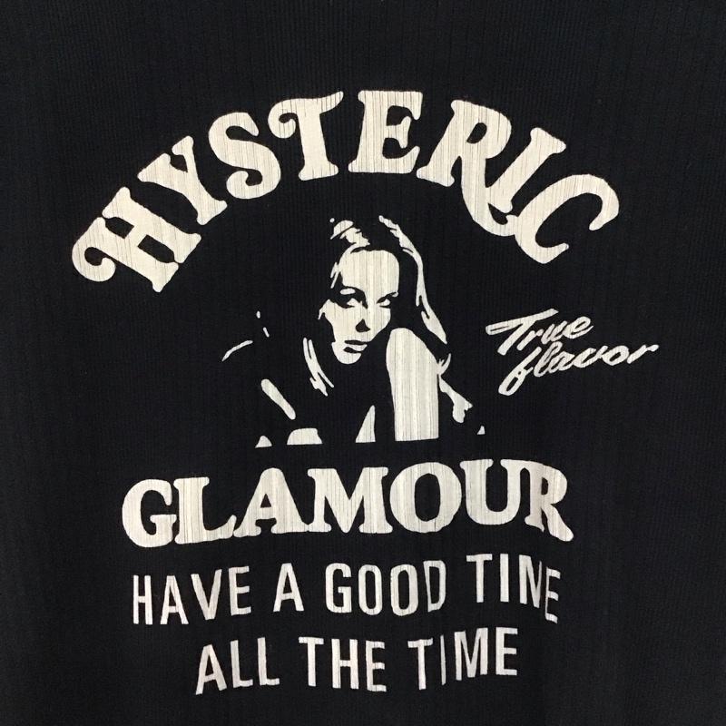 ヒステリックグラマー HYSTERIC GLAMOUR Tシャツ 半袖 半袖カットソー プリントTシャツ クルーネックカットソー リブ S プリント 黒 / ブラック /  メンズ USED 古着 中古 10141733