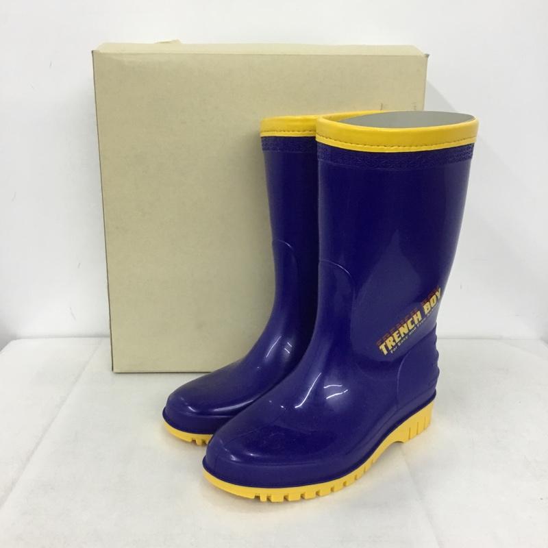 アキレス achilles シューズ シューズ トレンチボーイ キッズ ジュニア 21cm 雨靴 長靴 レインシューズ 21.0cm ロゴ、文字 青 / ブルー / X 黄 / イエロー /  ボーイズ USED 古着 中古 10138315