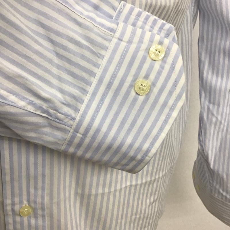 ラコステ LACOSTE シャツ、ブラウス 長袖 長袖シャツ ストライプシャツ カラーシャツ 2 ストライプ 白 / ホワイト / X 水色 / ライトブルー /  メンズ USED 古着 中古 10125735