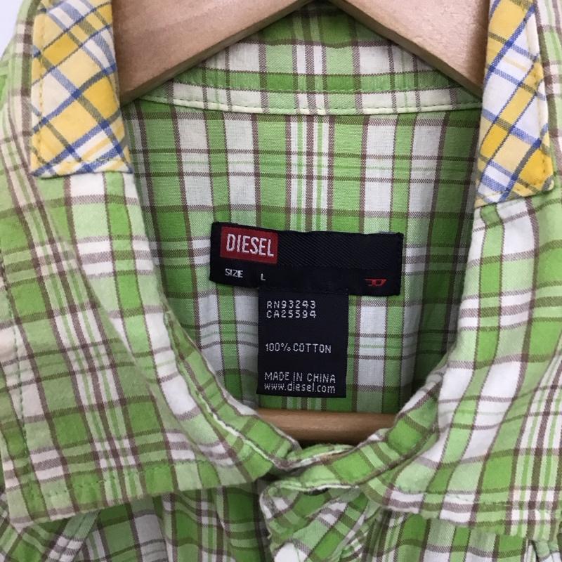 ディーゼル DIESEL シャツ、ブラウス 半袖 ノースリーブシャツ フロントボタン L チェック マルチカラー / マルチカラー /  メンズ USED 古着 中古 10149709