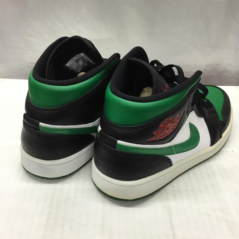 ナイキ NIKE スニーカー スニーカー 554724-067 AIR JORDAN 1 MID 27.5cm 箱有 27.5cm ワンポイント 白 / ホワイト / X 黒 / ブラック / X 緑 / グリーン /  メンズ USED 古着 中古 10119649