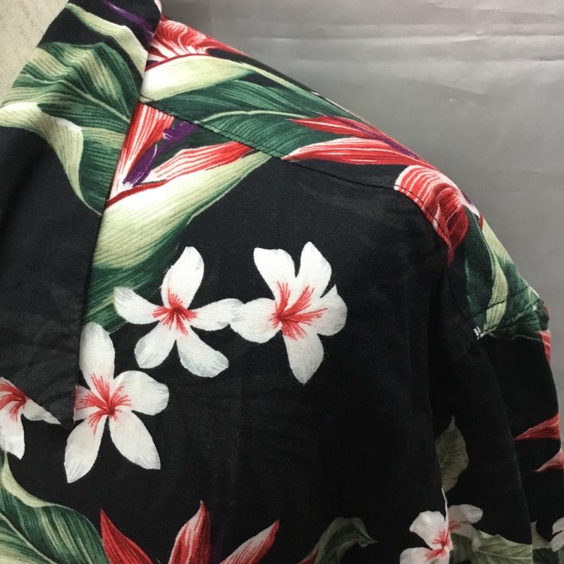 古着 USED シャツ、ブラウス 半袖 Hawaiian ALOHA TROPICAL アロハシャツ 4773-20285 LL 花柄 黒 / ブラック /  メンズ USED 古着 中古 10109638