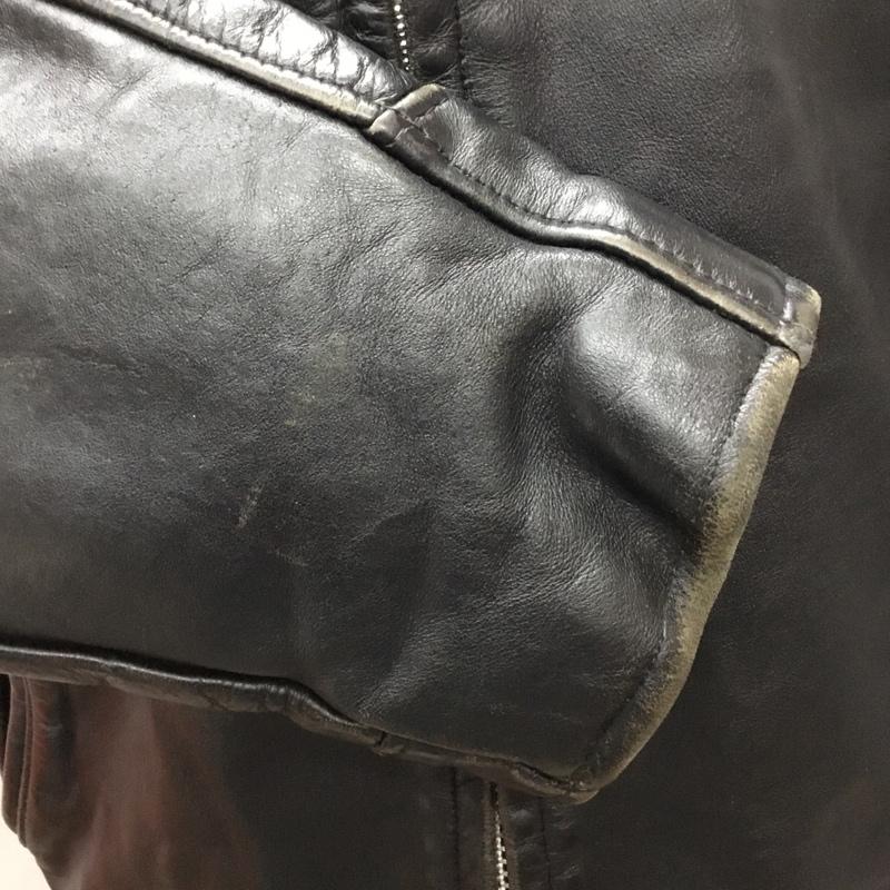 ショット schott ジャケット、上着 ジャンパー、ブルゾン ジップアップジャケット ジャンパー アウター シングルジャケット レザージャケット 601 44 無地 黒 / ブラック /  メンズ USED 古着 中古 10111620