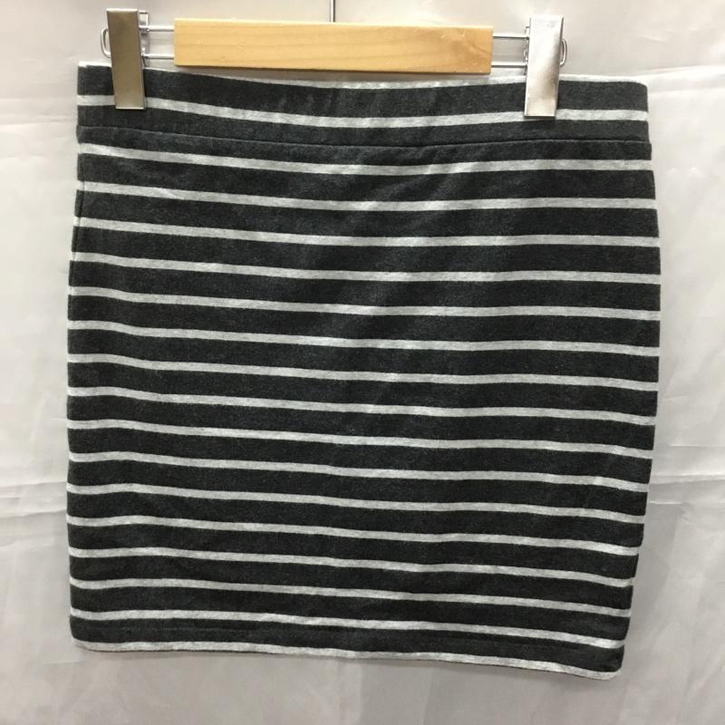 フォーエバー２１ FOREVER21 スカート ミニスカート ミニスカート タイトスカート ボーダー L ボーダー柄 灰 / グレー / X 黒 / ブラック /  レディース USED 古着 中古 10114291