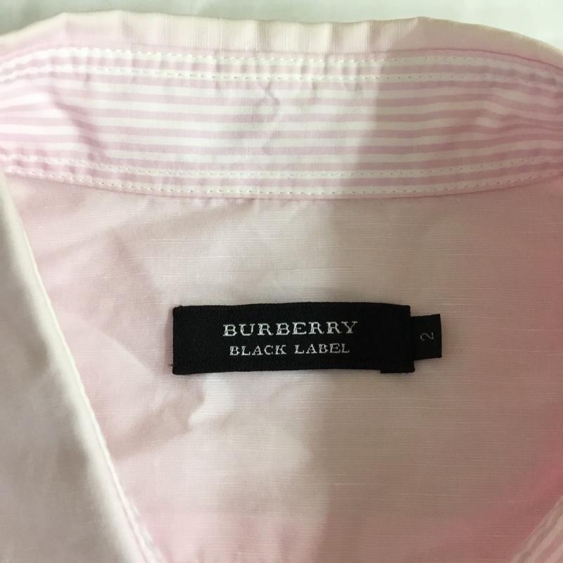 バーバリーブラックレーベル BURBERRY BLACK LABEL シャツ、ブラウス 長袖 D1M22-721-12 コットン リネン 2 ワンポイント 桃 / ピンク /  メンズ USED 古着 中古 10119752