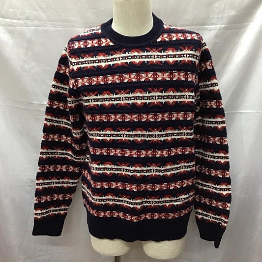 トミーヒルフィガー TOMMY HILFIGER ニット、セーター 長袖 長袖ニットカットソー セーター クルーネックニットカットソー L 総柄 マルチカラー / マルチカラー /  メンズ USED 古着 中古 10111030