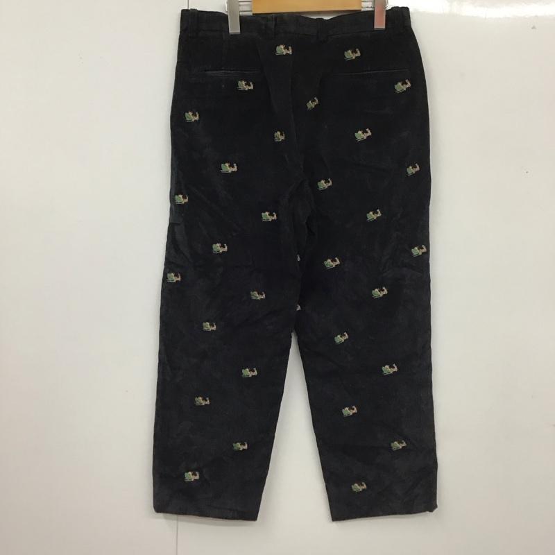 ブルックスブラザーズ BROOKS BROTHERS ボトムス ボトムス コーデュロイパンツ W33 サンタクロース クリスマス 刺繍 33インチ 総柄 黒 / ブラック /  メンズ USED 古着 中古 10111215