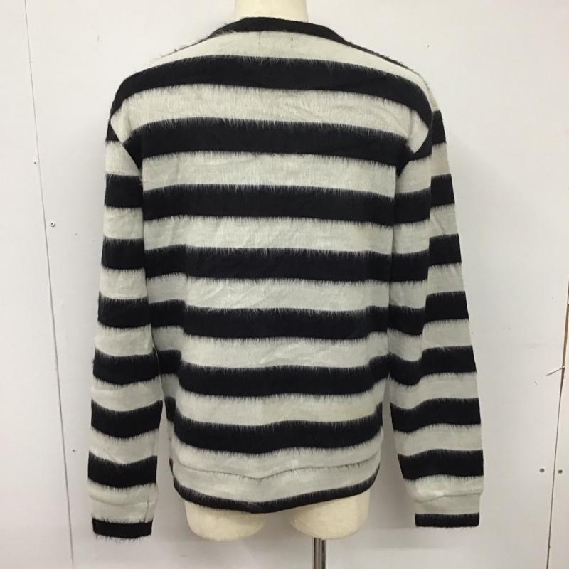 ザラメン ZARA MAN ニット、セーター 長袖 長袖ニットカットソー ニット セーター クルーネックニット XL ボーダー柄 白 / ホワイト / X 黒 / ブラック /  メンズ USED 古着 中古 10113736