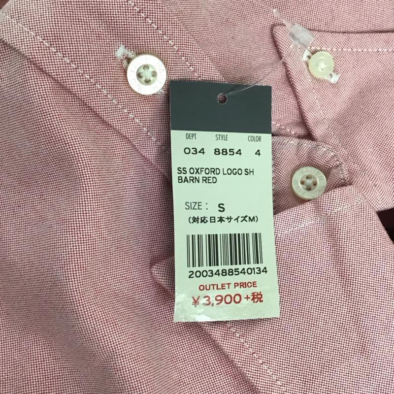 エディーバウアー Eddie Bauer シャツ、ブラウス 半袖 半袖シャツ カラーシャツ カジュアルシャツ ボタンダウンシャツ S ロゴ、文字 赤 / レッド /  メンズ USED 古着 中古 10111120