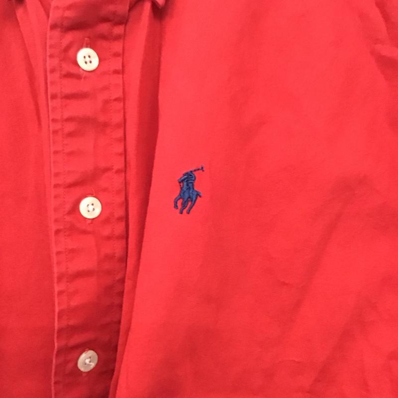ラルフローレン RALPHLAUREN シャツ、ブラウス 長袖 長袖シャツ 無地シャツ カラーシャツ ボタンダウンシャツ L ロゴ、文字 赤 / レッド /  メンズ USED 古着 中古 10144905
