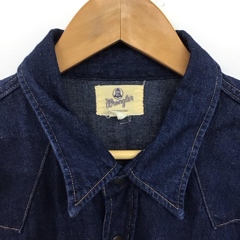 ラングラー Wrangler シャツ、ブラウス 長袖 長袖シャツ 無地シャツ カラーシャツ デニムシャツ 無地 インディゴ / インディゴ /  メンズ USED 古着 中古 10147019