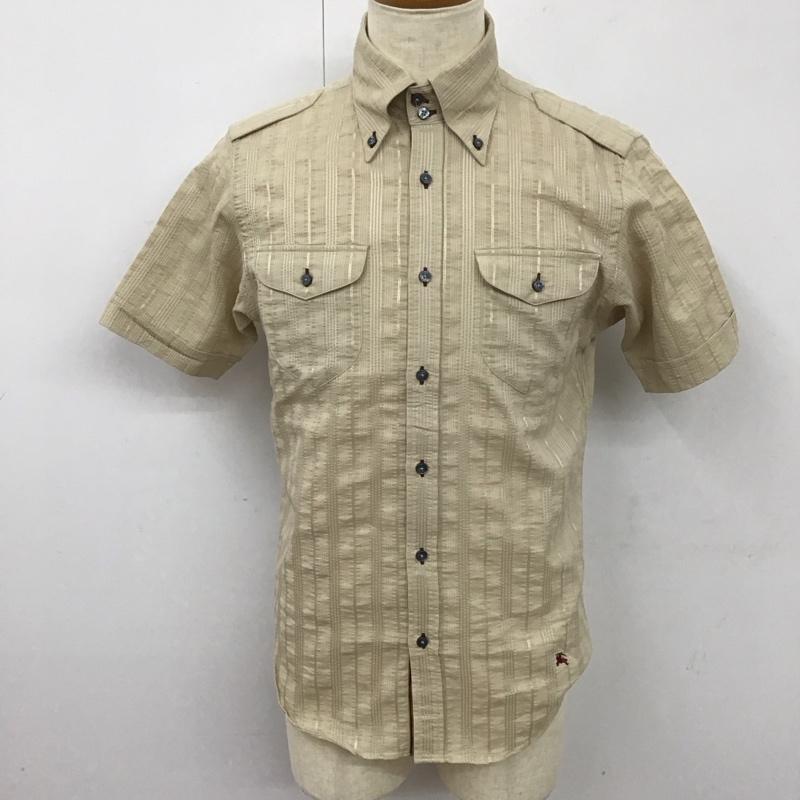 バーバリーブラックレーベル BURBERRY BLACK LABEL シャツ、ブラウス 半袖 BMW22-214-42 ワークシャツ 2 ワンポイント ベージュ / ベージュ /  メンズ USED 古着 中古 10113079