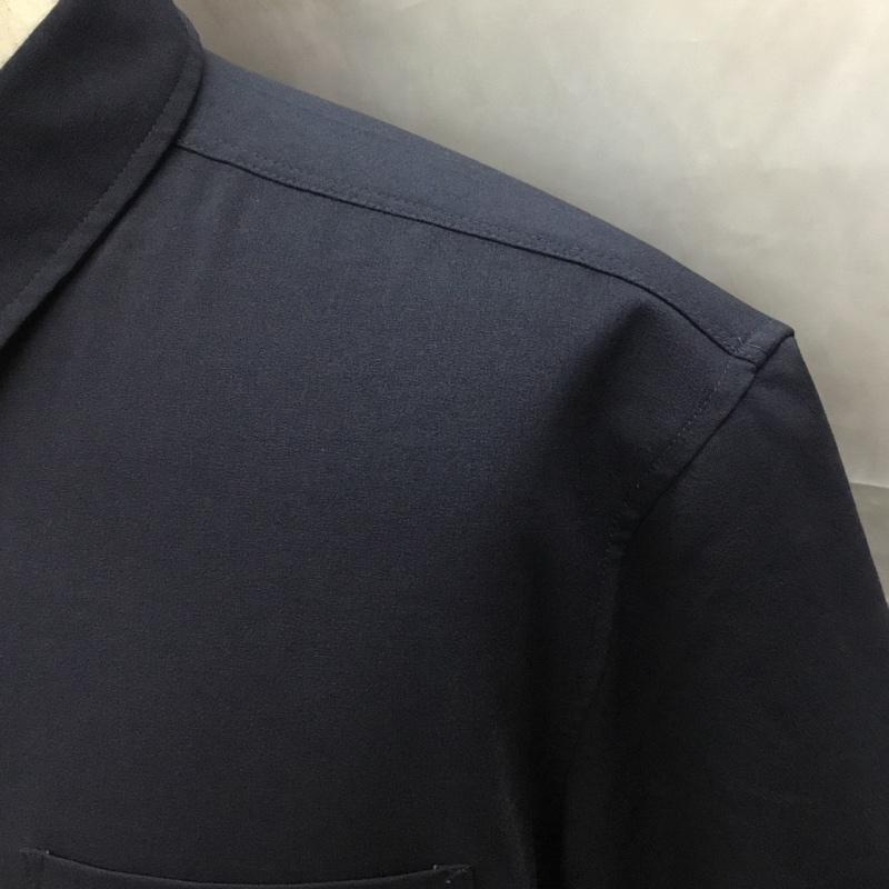 ナノユニバース nano・universe シャツ、ブラウス 半袖 半袖シャツ カラーシャツ 半袖カットソー 無地シャツ M 無地 紺 / ネイビー /  メンズ USED 古着 中古 10116244