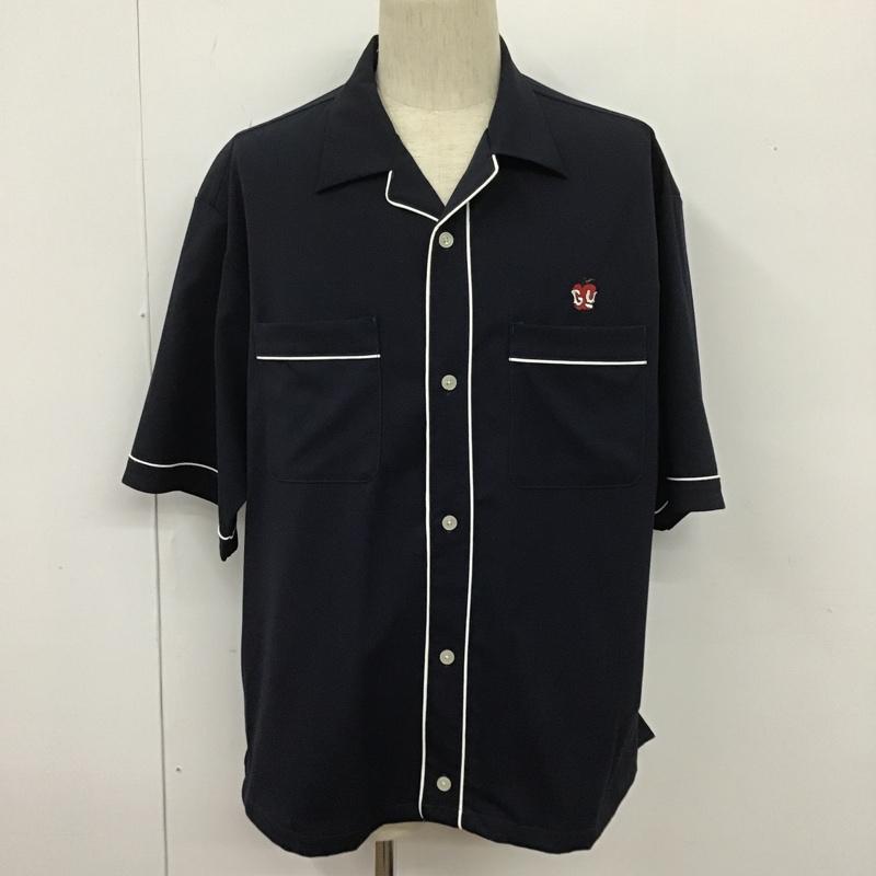 ジーユー GU シャツ、ブラウス 半袖 331-334471 UNDERCOVER パイピングシャツ L 無地 紺 / ネイビー /  メンズ USED 古着 中古 10106081