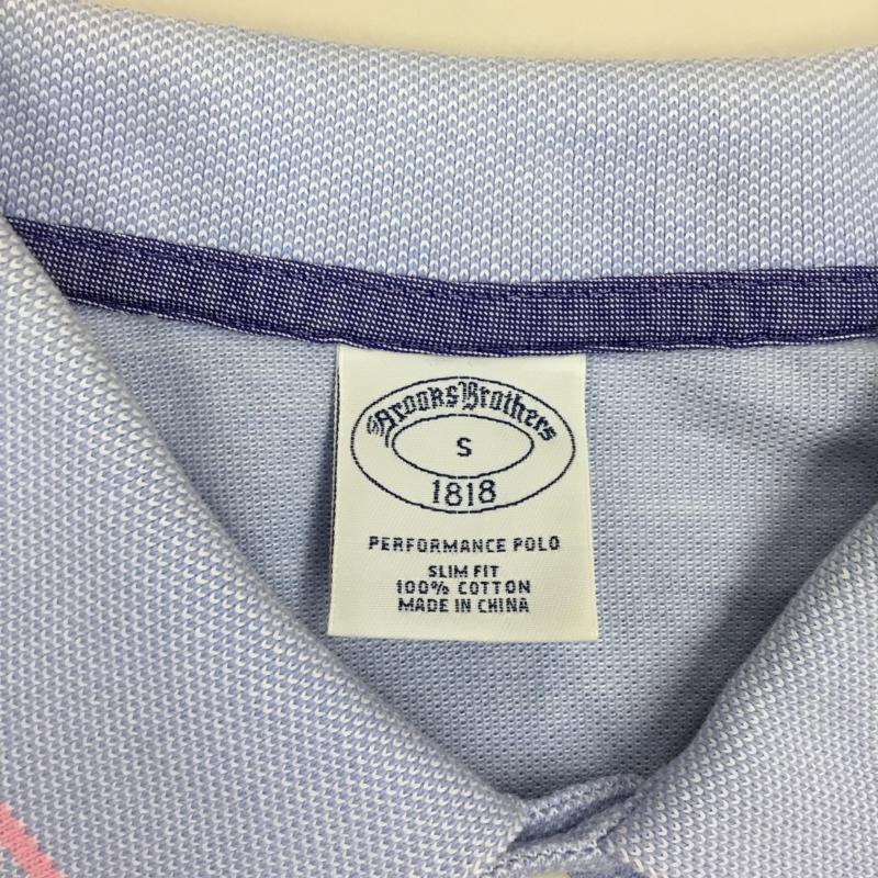 ブルックスブラザーズ BROOKS BROTHERS ポロシャツ 半袖 半袖ポロシャツ カラーシャツ 半袖カットソー S ロゴ、文字 水色 / ライトブルー /  メンズ USED 古着 中古 10116151