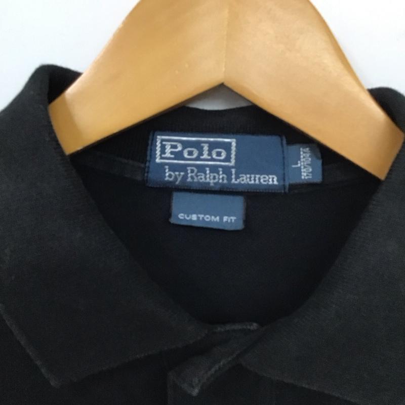 ポロバイラルフローレン Polo by RALPH LAUREN ポロシャツ 半袖 半袖ポロシャツ 半袖カットソー カラーシャツ L ロゴ、文字 黒 / ブラック /  メンズ USED 古着 中古 10131159