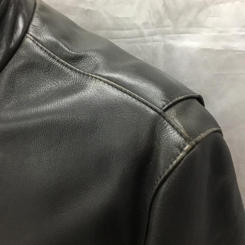 ハーレーダビッドソン Harley-Davidson ジャケット、上着 レザージャケット レザージャケット カジュアルジャケット ライダース ジップアップジャケット ヴィンテージ 古着 38 無地 黒 / ブラック /  メンズ USED 古着 中古 10120958