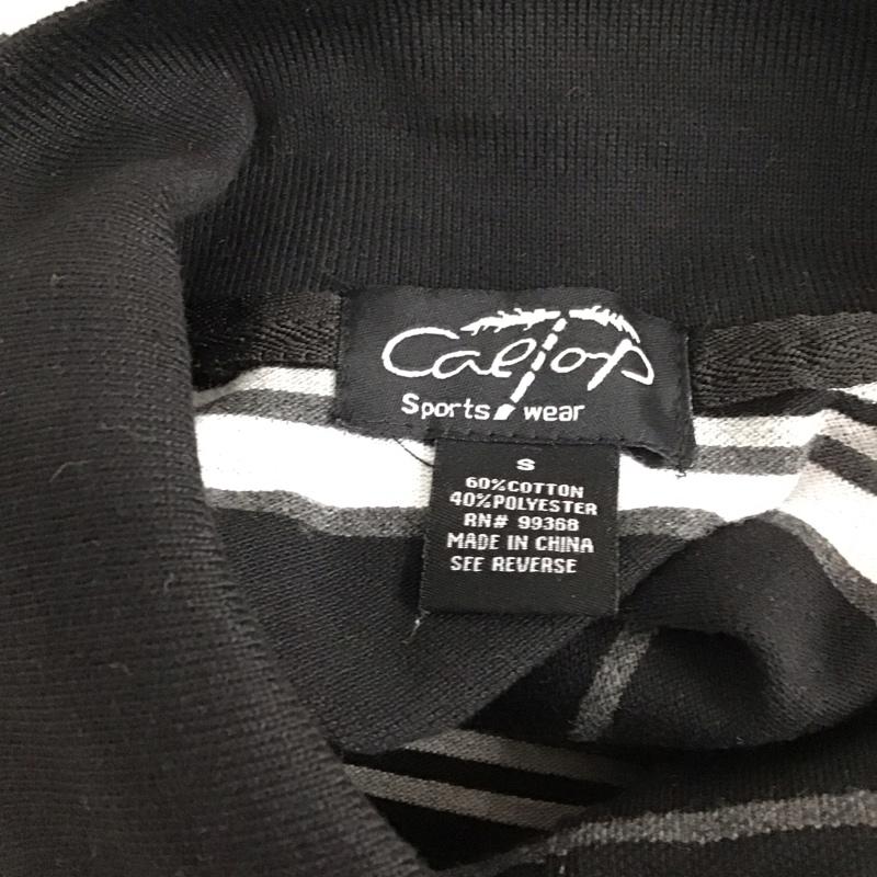 キャルトップ CALTOP ポロシャツ 半袖 S ボーダー柄 黒 / ブラック / X 白 / ホワイト / X 灰 / グレー /  メンズ USED 古着 中古 10111577