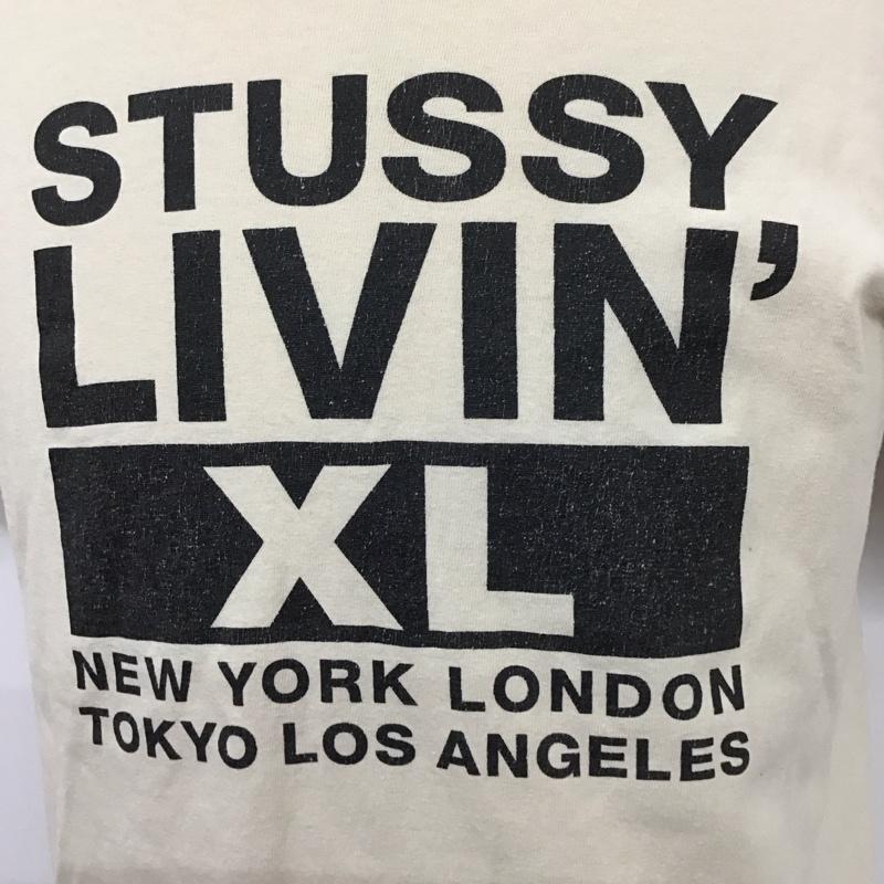 ステューシー STUSSY Tシャツ 半袖 クルーネック プリント M ロゴ、文字 ベージュ / ベージュ /  メンズ USED 古着 中古 10112161