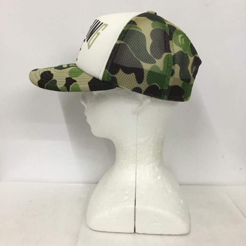 アベイシングエイプ A BATHING APE 帽子 キャップ 001CPL301012M メッシュキャップ カモ柄 迷彩 FREE ロゴ、文字 カーキ / カーキ / X 緑 / グリーン /  メンズ USED 古着 中古 10136965