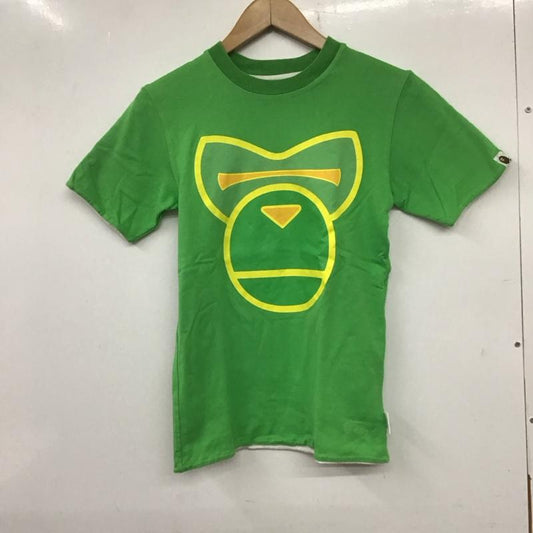 アベイシングエイプ A BATHING APE Tシャツ 半袖 XS ロゴ、文字 X プリント 白 / ホワイト / X 緑 / グリーン /  メンズ USED 古着 中古 10139927