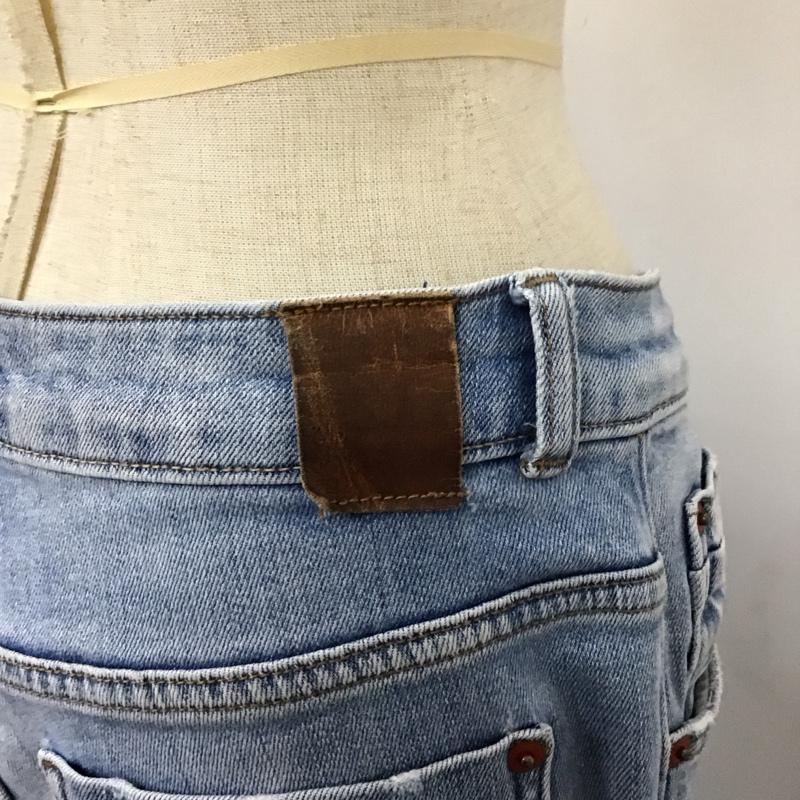 ザラ ZARA パンツ デニム、ジーンズ デニムパンツ スリムパンツ ストレッチパンツ ジーンズ ダメージ加工 34 無地 インディゴ / インディゴ /  レディース USED 古着 中古 10115192