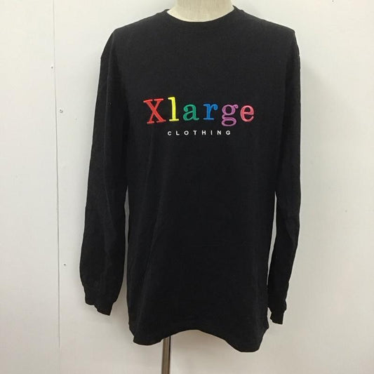 エクストララージ XLARGE カットソー 長袖 長袖カットソー クルーネックカットソー ロングスリーブカットソー プリントTシャツ L ロゴ、文字 黒 / ブラック /  メンズ USED 古着 中古 10108484