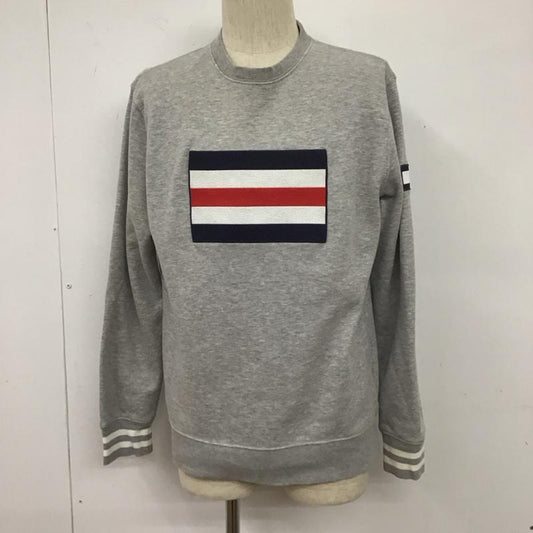 トミーヒルフィガー TOMMY HILFIGER トレーナー 長袖 長袖スウェット 長袖トレーナー リブカットソー 長袖カットソー XXL ロゴ、文字 灰 / グレー /  メンズ USED 古着 中古 10106554