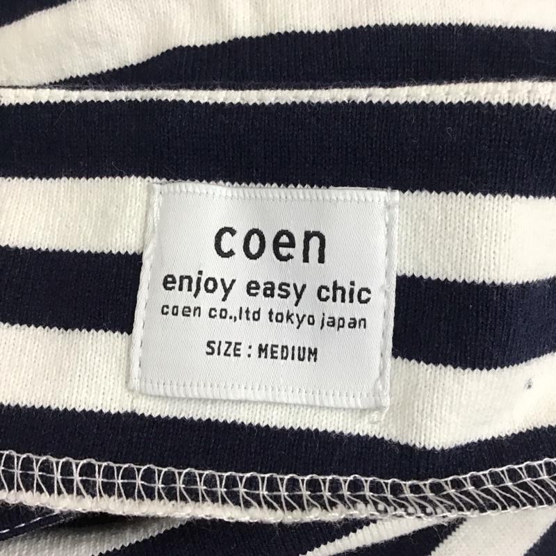 コーエン coen ワンピース ひざ丈スカート 7675-602-7013 半袖 M ボーダー柄 白 / ホワイト / X 紺 / ネイビー /  レディース USED 古着 中古 10115325