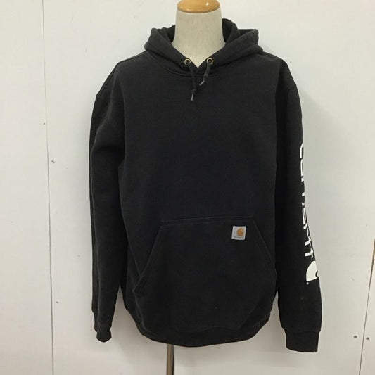 カーハート Carhartt パーカー 長袖 フーディ L ロゴ、文字 黒 / ブラック /  メンズ USED 古着 中古 10106283