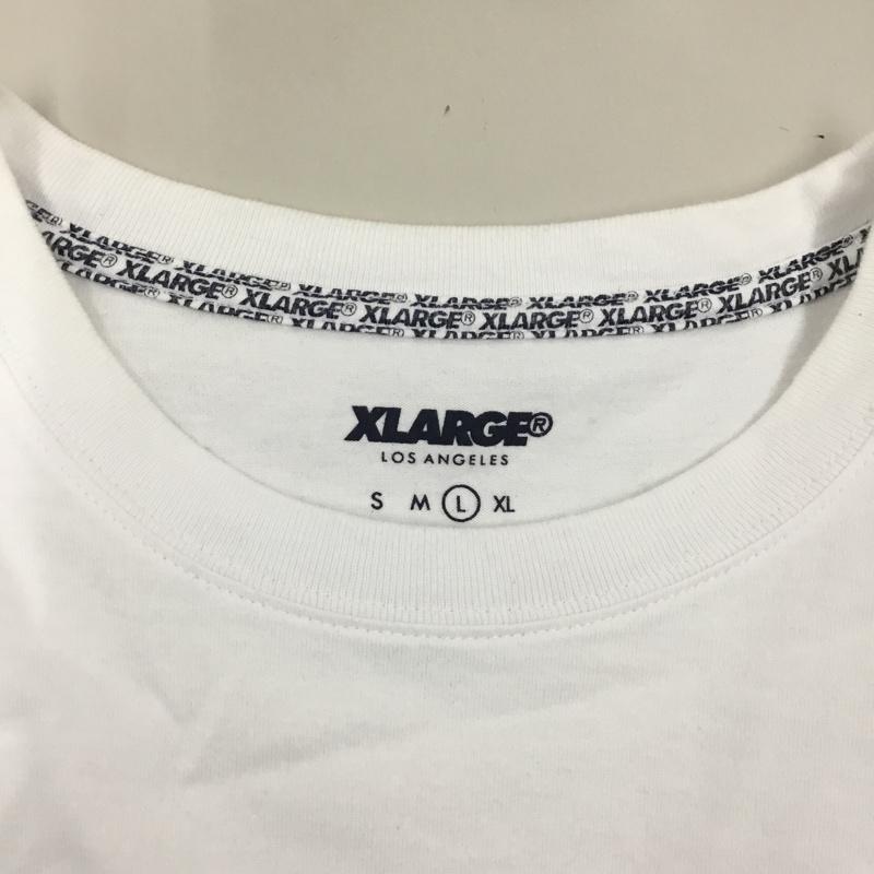 エクストララージ XLARGE Tシャツ 半袖 半袖カットソー プリントTシャツ クルーネックカットソー L プリント 白 / ホワイト /  メンズ USED 古着 中古 10121615