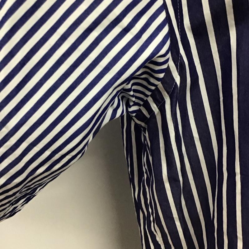 ユニクロ UNIQLO シャツ、ブラウス 長袖 331-436734 長袖シャツ ストライプシャツ カジュアルシャツ L ストライプ 白 / ホワイト / X 青 / ブルー /  メンズ USED 古着 中古 10117467