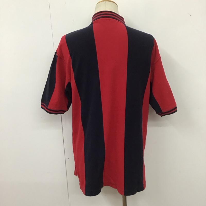 チャンピオン Champion ポロシャツ 半袖 L 刺繍 黒 / ブラック / X 赤 / レッド /  メンズ USED 古着 中古 10111559