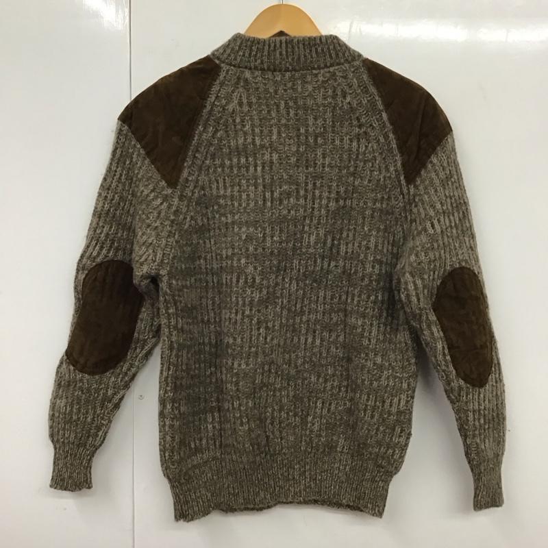 古着 USED ニット、セーター 長袖 長袖ニットカットソー ヘンリーネック セーター L 無地 茶 / ブラウン /  メンズ USED 古着 中古 10131545