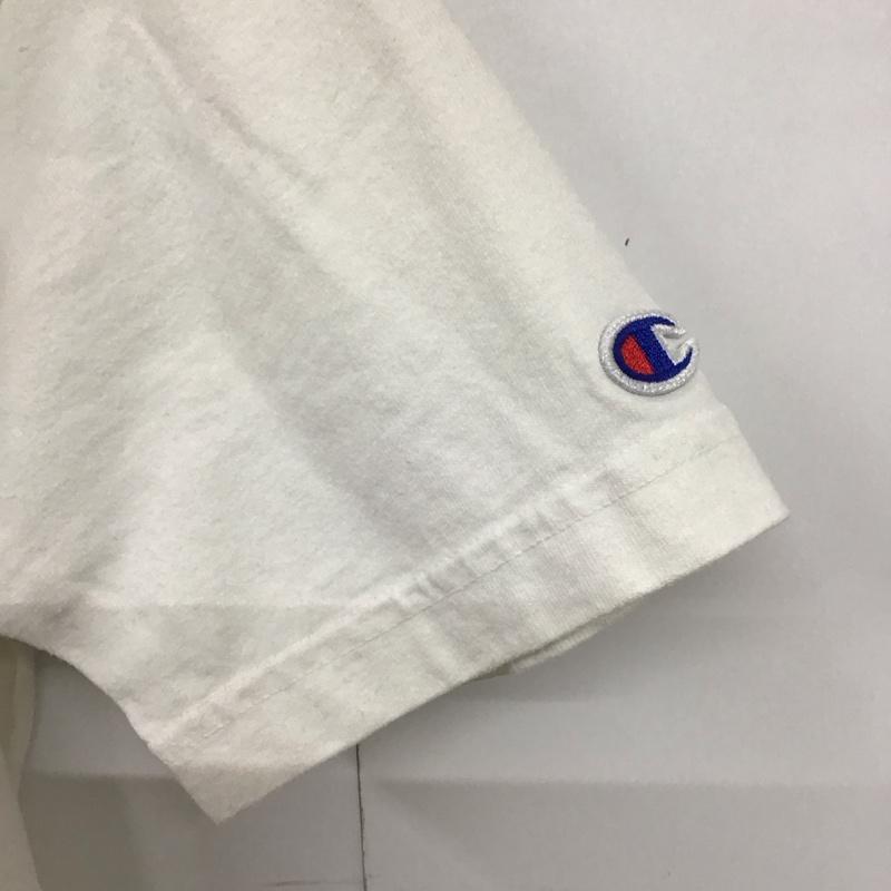 チャンピオン Champion Tシャツ 半袖 半袖カットソー プリントTシャツ クルーネックカットソー L ロゴ、文字 白 / ホワイト /  メンズ USED 古着 中古 10141731
