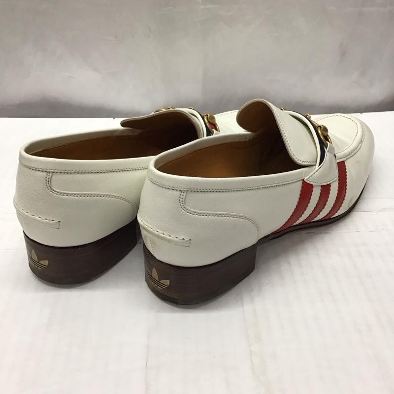 グッチ GUCCI ローファー ローファー 702283 22SS ストライプビットローファー adidas ホースビット 箱有 8.5 ワンポイント 白 / ホワイト /  メンズ USED 古着 中古 10118874